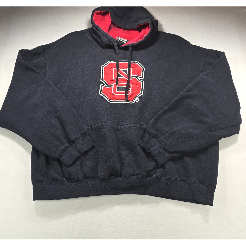 Stadium Athletics NC State Wolfpack Hoodie Black Red Embroidered XL